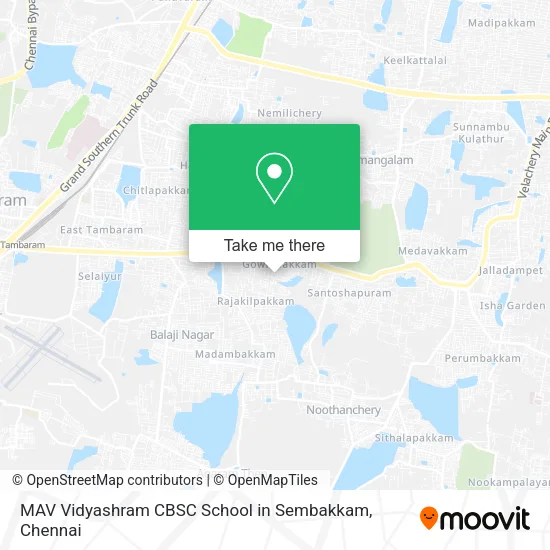 MAV Vidyashram CBSC School in Sembakkam map