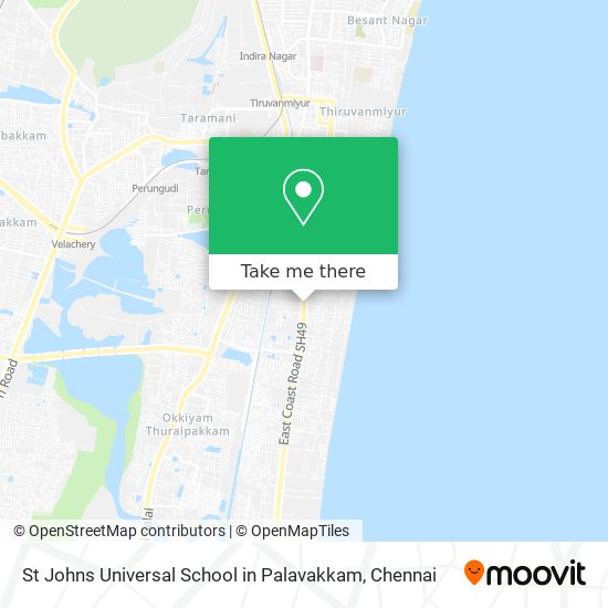 St Johns Universal School in Palavakkam map