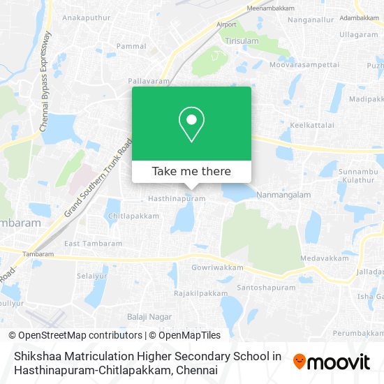 Shikshaa Matriculation Higher Secondary School in Hasthinapuram-Chitlapakkam map