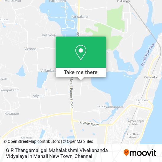 G R Thangamaligai Mahalakshmi Vivekananda Vidyalaya in Manali New Town map