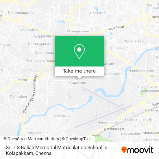 Sri T S Baliah Memorial Matriculation School in Kolapakkam map