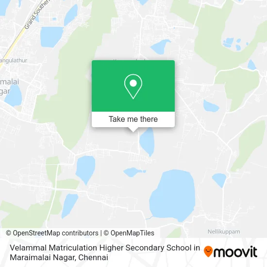 Velammal Matriculation Higher Secondary School in Maraimalai Nagar map