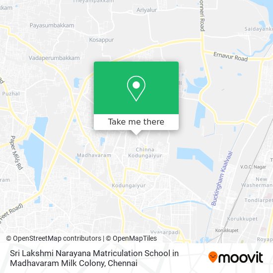 Sri Lakshmi Narayana Matriculation School in Madhavaram Milk Colony map