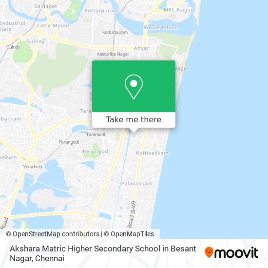 Akshara Matric Higher Secondary School in Besant Nagar map