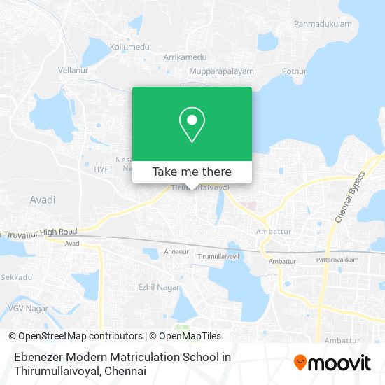 Ebenezer Modern Matriculation School in Thirumullaivoyal map
