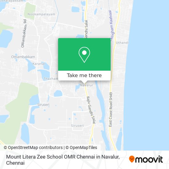 Mount Litera Zee School OMR Chennai in Navalur map