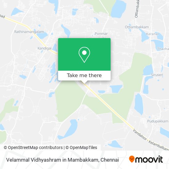 Velammal Vidhyashram in Mambakkam map