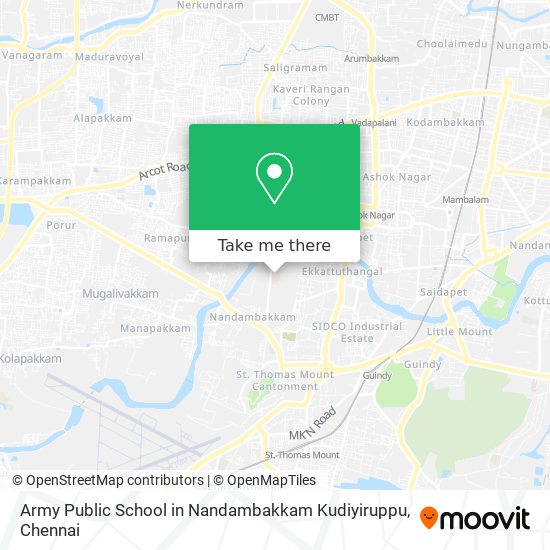 Army Public School in Nandambakkam Kudiyiruppu map