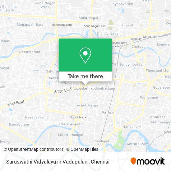 Saraswathi Vidyalaya in Vadapalani map