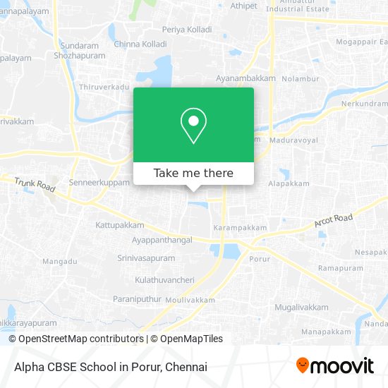 Alpha CBSE School in Porur map