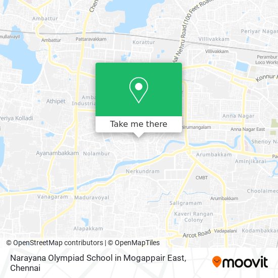 Narayana Olympiad School in Mogappair East map