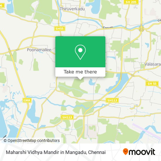 Maharshi Vidhya Mandir in Mangadu map