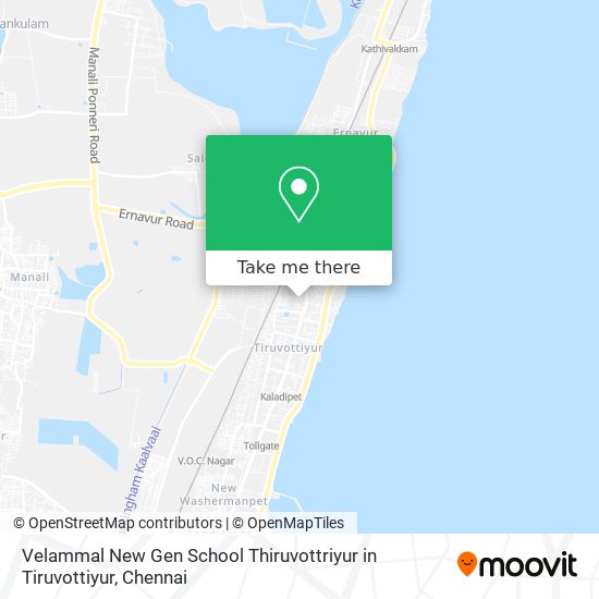 Velammal New Gen School Thiruvottriyur in Tiruvottiyur map