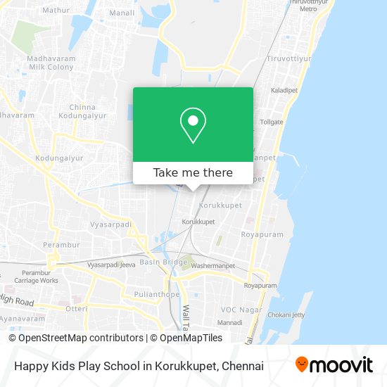 Happy Kids Play School in Korukkupet map