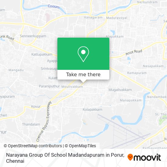 Narayana Group Of School Madandapuram in Porur map