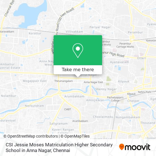 CSI Jessie Moses Matriculation Higher Secondary School in Anna Nagar map