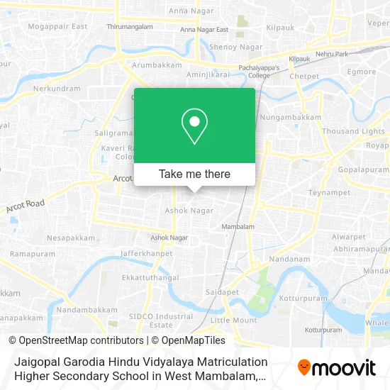 Jaigopal Garodia Hindu Vidyalaya Matriculation Higher Secondary School in West Mambalam map
