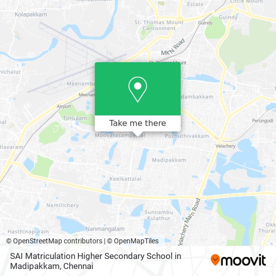 SAI Matriculation Higher Secondary School in Madipakkam map