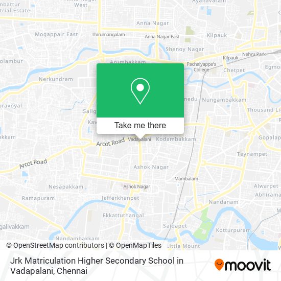 Jrk Matriculation Higher Secondary School in Vadapalani map