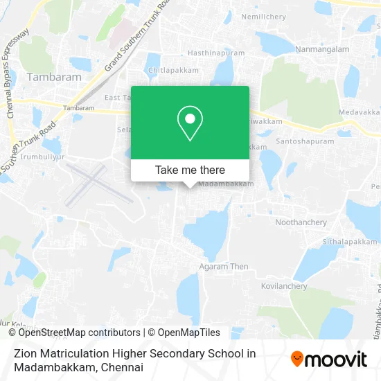 Zion Matriculation Higher Secondary School in Madambakkam map