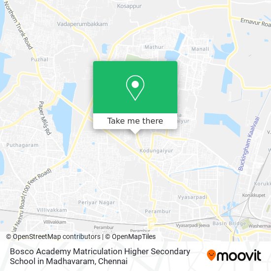 Bosco Academy Matriculation Higher Secondary School in Madhavaram map