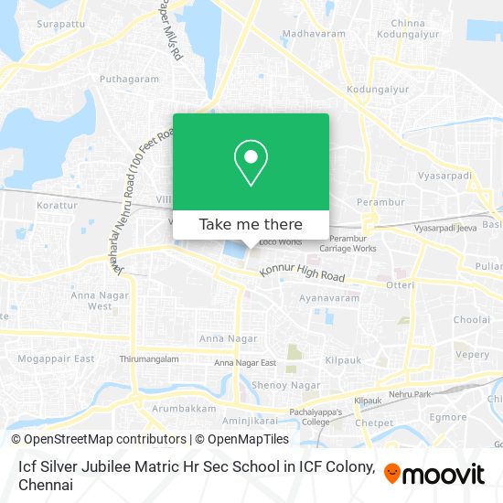 Icf Silver Jubilee Matric Hr Sec School in ICF Colony map