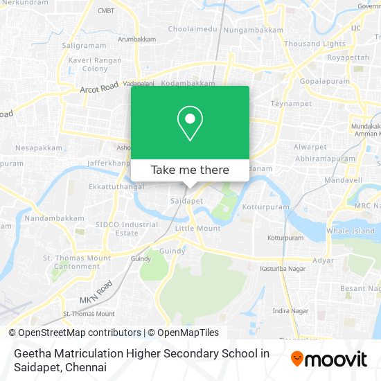 Geetha Matriculation Higher Secondary School in Saidapet map