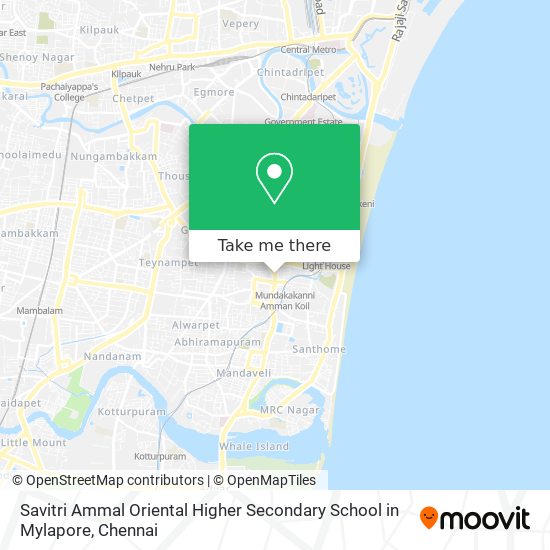 Savitri Ammal Oriental Higher Secondary School in Mylapore map