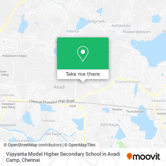 Vijayanta Model Higher Secondary School in Avadi Camp map