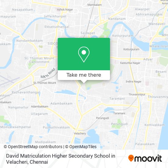 David Matriculation Higher Secondary School in Velacheri map