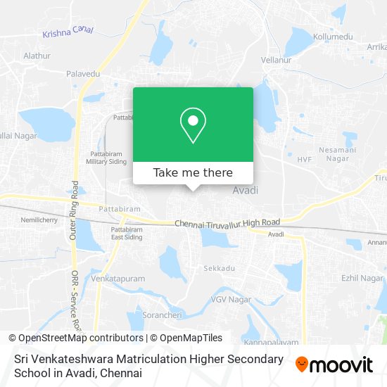 Sri Venkateshwara Matriculation Higher Secondary School in Avadi map