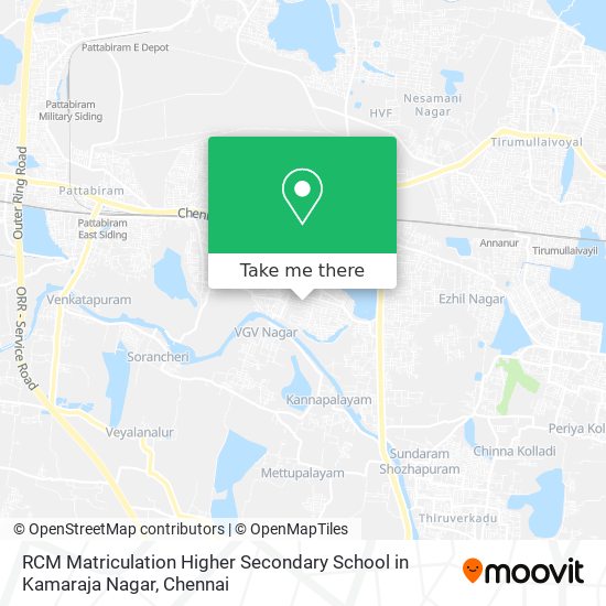 RCM Matriculation Higher Secondary School in Kamaraja Nagar map