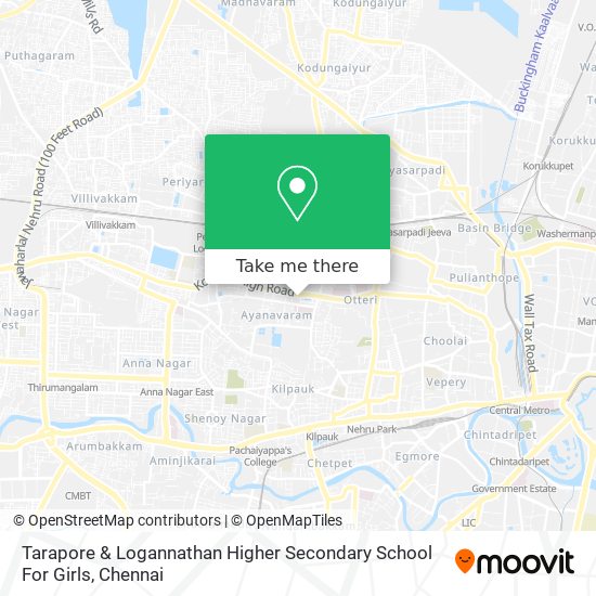 Tarapore & Logannathan Higher Secondary School For Girls map