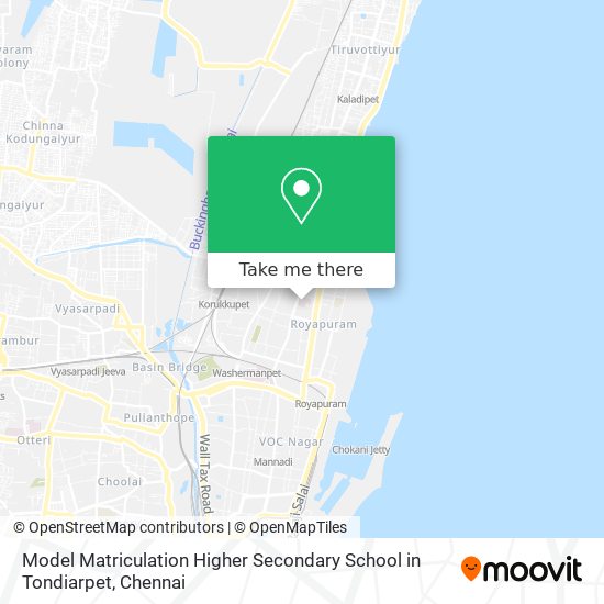 Model Matriculation Higher Secondary School in Tondiarpet map
