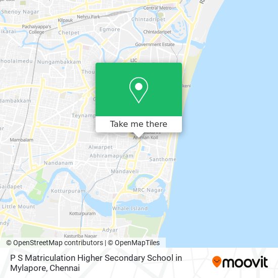 P S Matriculation Higher Secondary School in Mylapore map