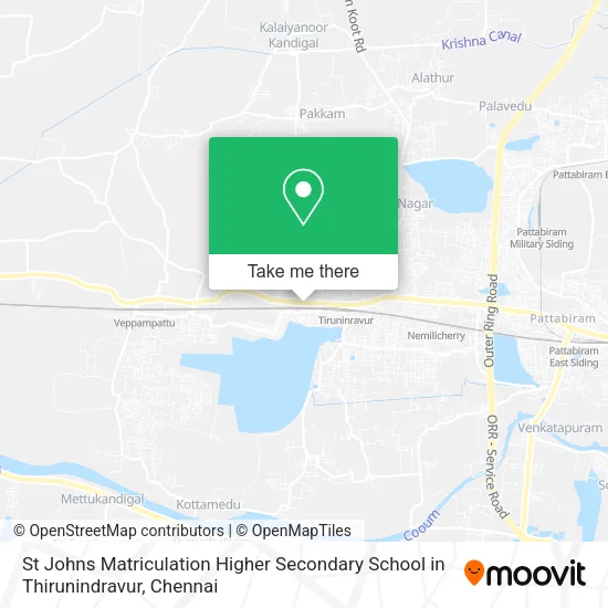 St Johns Matriculation Higher Secondary School in Thirunindravur map