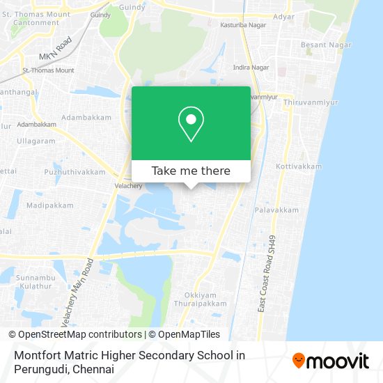 Montfort Matric Higher Secondary School in Perungudi map
