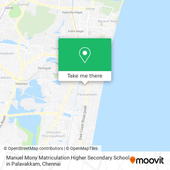 Manuel Mony Matriculation Higher Secondary School in Palavakkam map