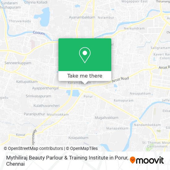 Mythiliraj Beauty Parlour & Training Institute in Porur map