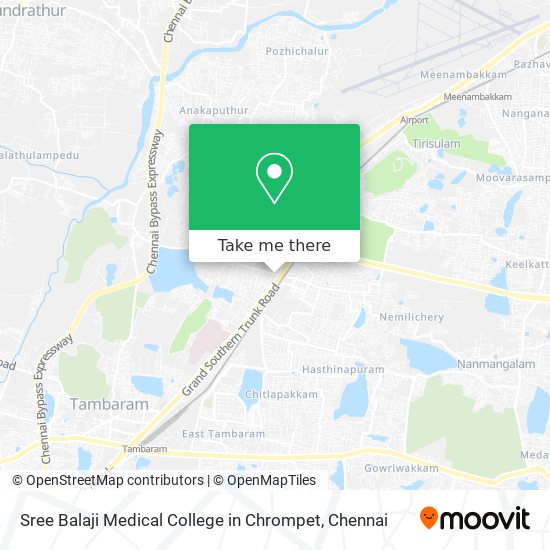 Sree Balaji Medical College in Chrompet map