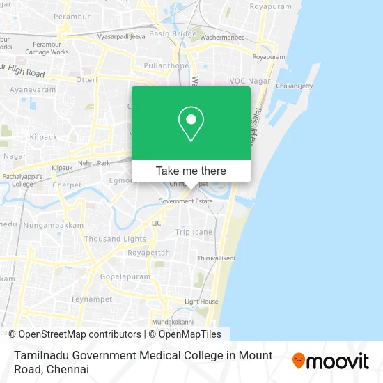 Tamilnadu Government Medical College in Mount Road map