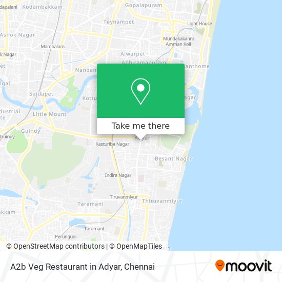 A2b Veg Restaurant in Adyar map