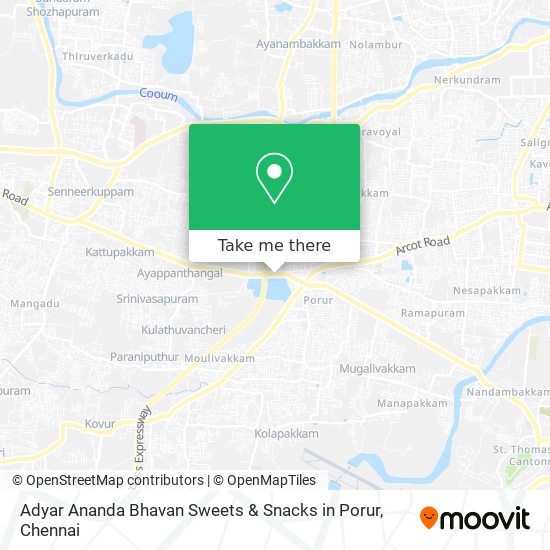 Adyar Ananda Bhavan Sweets & Snacks in Porur map