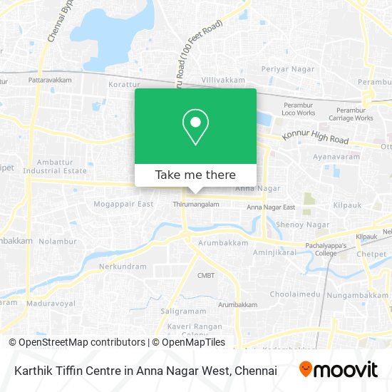 Karthik Tiffin Centre in Anna Nagar West map