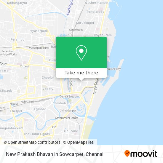 New Prakash Bhavan in Sowcarpet map