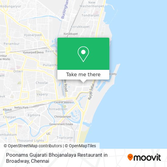 Poonams Gujarati Bhojanalaya Restaurant in Broadway map