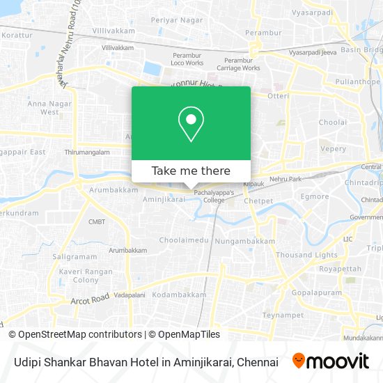 Udipi Shankar Bhavan Hotel in Aminjikarai map