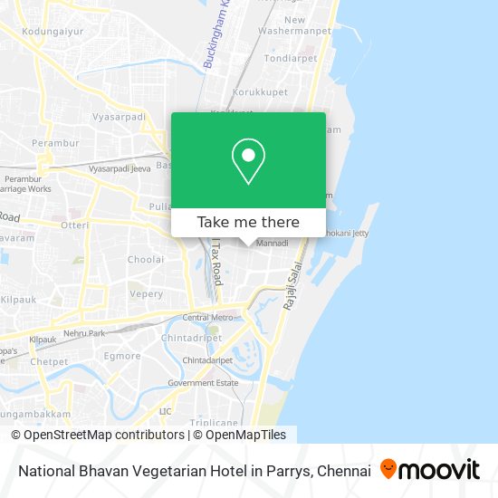 National Bhavan Vegetarian Hotel in Parrys map