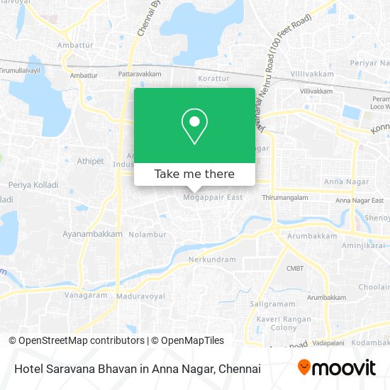 Hotel Saravana Bhavan in Anna Nagar map