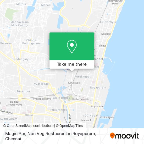 Magic Parj Non Veg Restaurant in Royapuram map